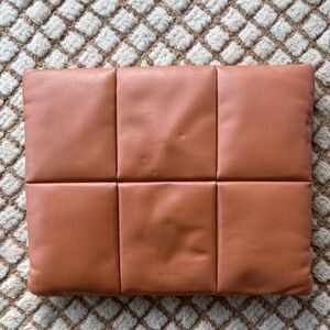 Cuyana Brown Quilted Leather Pouch
